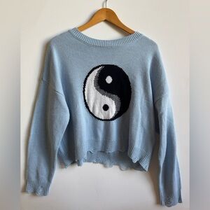 Light Blue Yin Yang Sweater